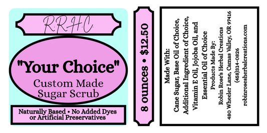 "Your Choice" Sugar Scrubs- 8 ounces